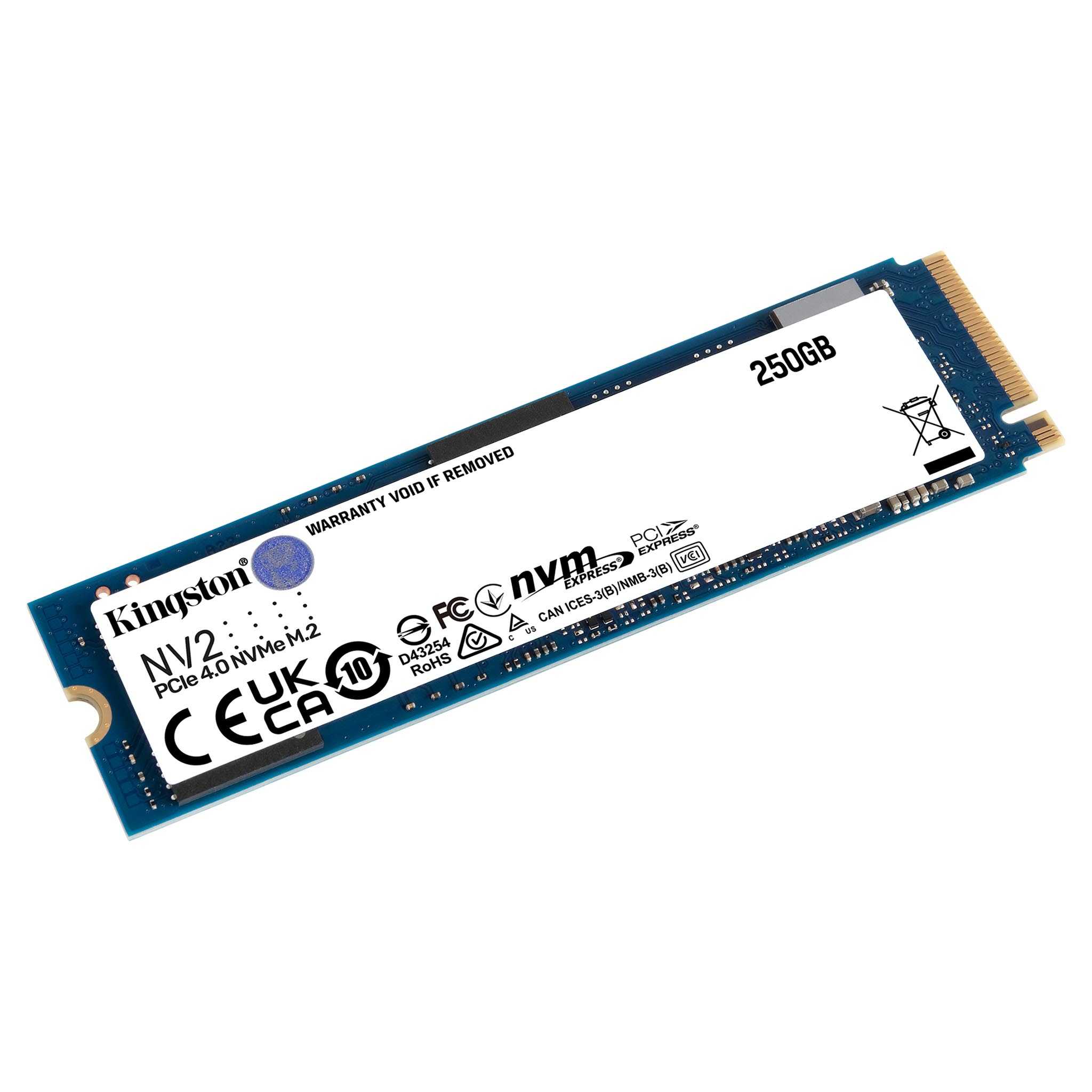 Kingston NV2 - SSD - 250 GB - internal - M.2 2280 - PCIe 4.0 x4 (NVMe)