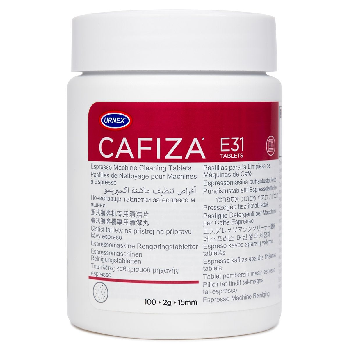 Urnex Cafiza E31 100 stk 2g rengørings tabletter