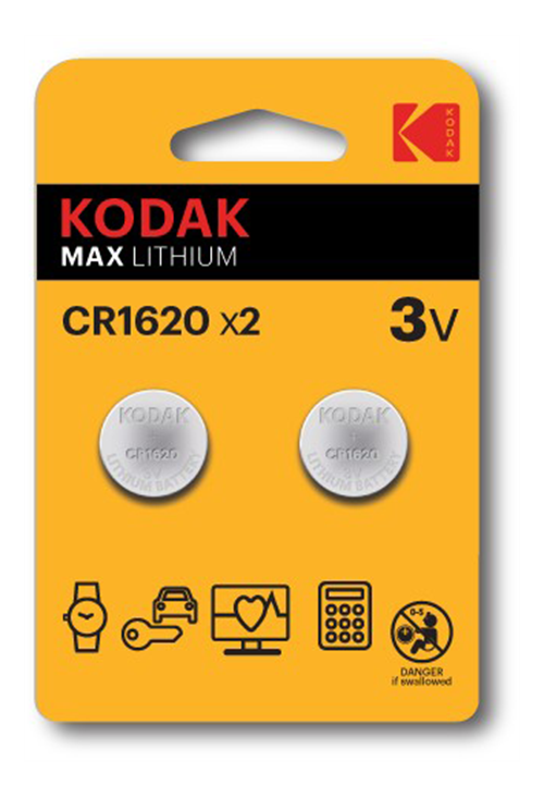 Kodak CR1620 batteri, 2 stk