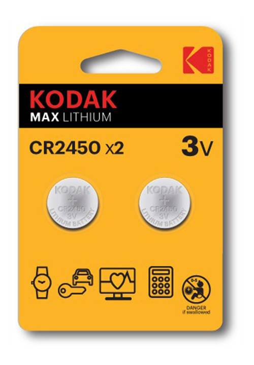 Kodak CR2450 batteri, 2 stk