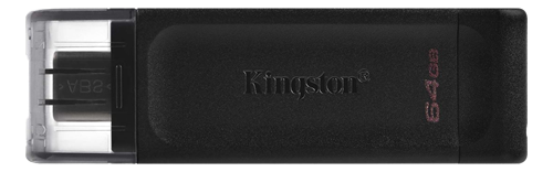 Kingston, USB C, 64GB, Hukommelsestik, sort