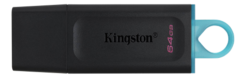 Kingston, USB 3.2, 64GB, Hukommelsestik, sort