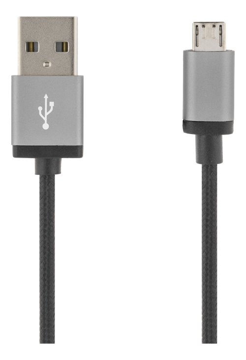USB A til mirco USB 1m, Grå