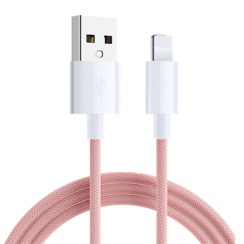 USB A til Lightning 1m, lyserød