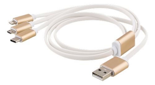 Multi USB til USB A, 1m hvid