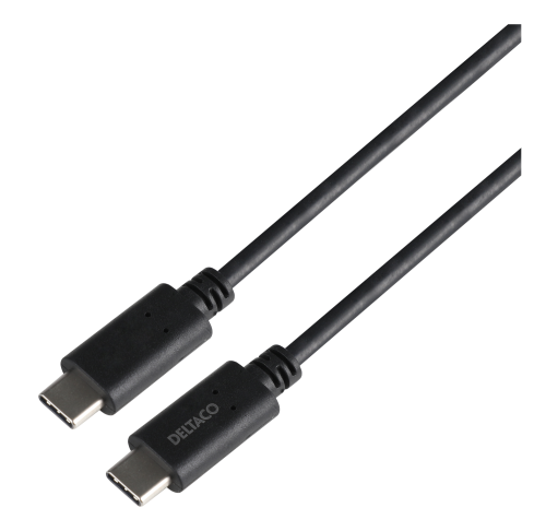 USB3.2 gen1 cable, USB-C - USB-C, 5A EPR, 1m, sort