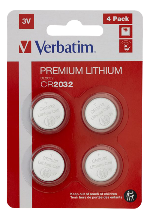 Verbatim CR2032 batteri, 4 stk